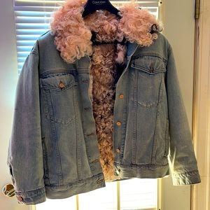 Alexander wang denim and shearling lining  jacket
